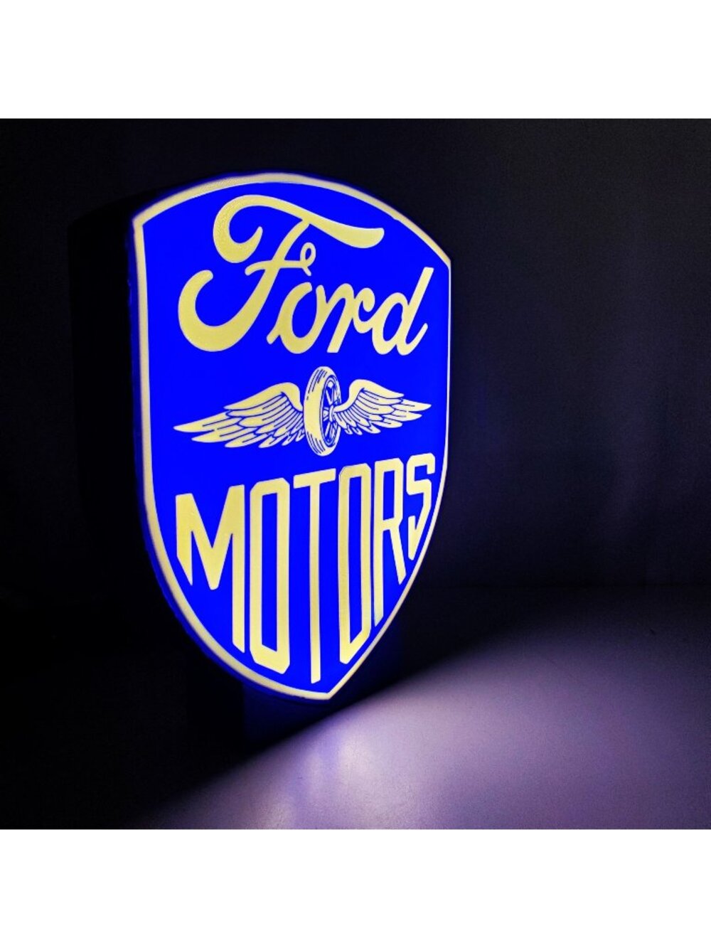 Vintage Style Ford Motors LED Light Box – 10" x 8" USB Powered Sign with Dimmer